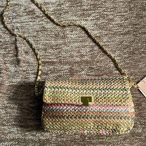 JustFab Woven Bag w/ Gold Details